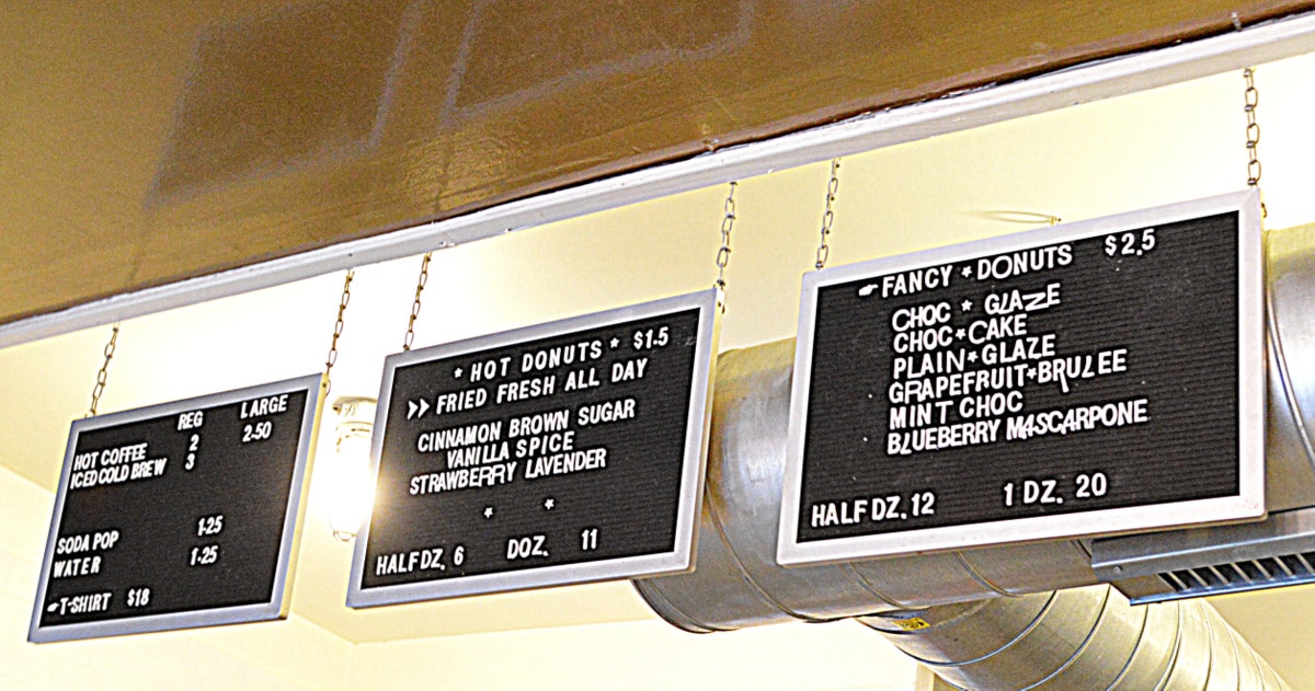 Federal Donuts menu