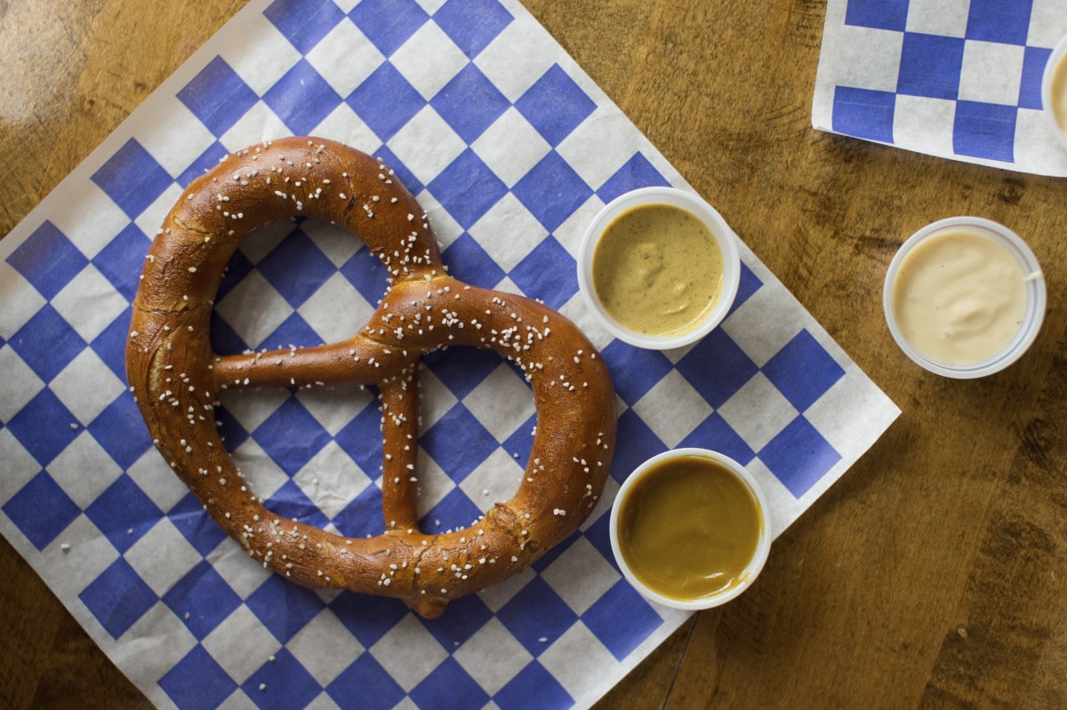 Mustard, Cheese, Soft Pretzels, York City Pretzel Company