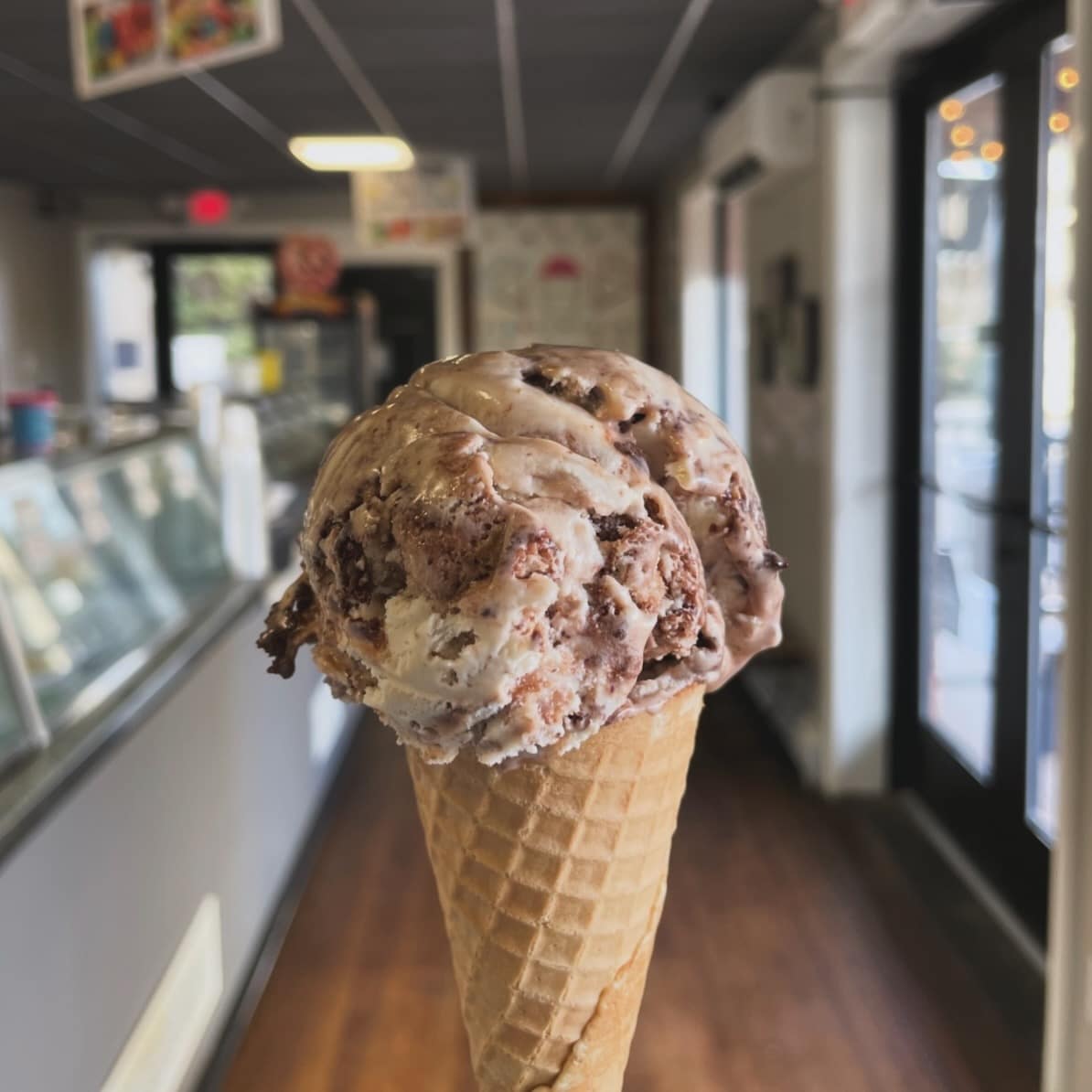 Ice cream cone at Scoops N Smiles.