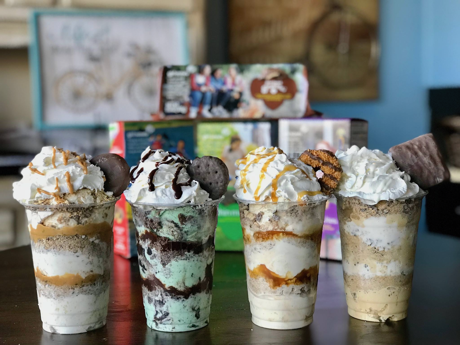 The Girl Scout milkshakes at Sweet Ride in Reading.