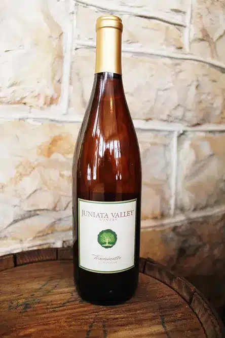 Bottle of Juniata Valley Winery Traminette