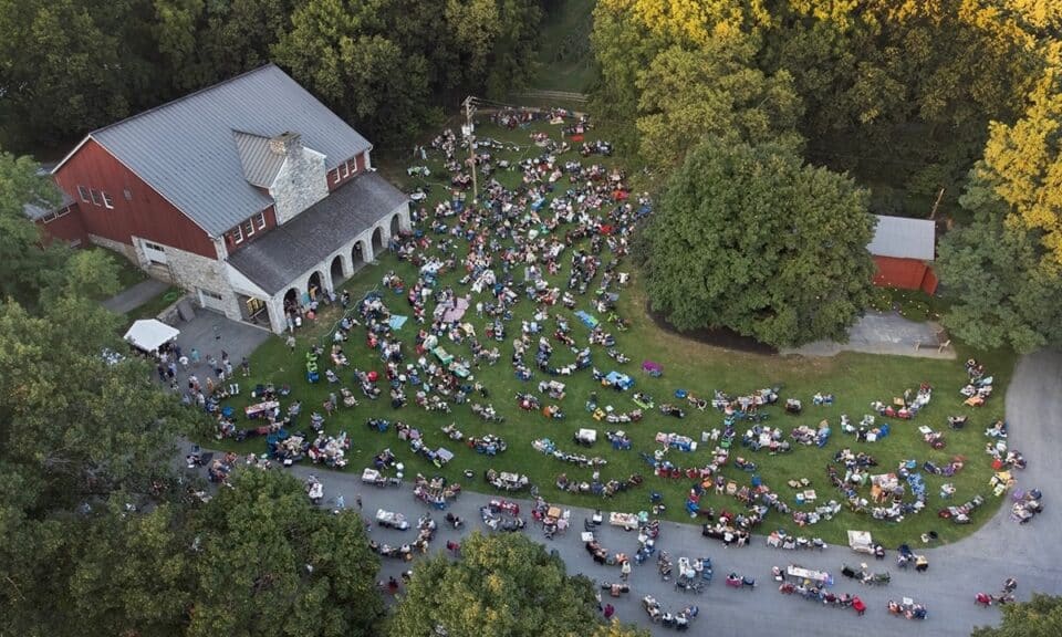 Aerial view of Summer Fest at Nissley Vineyards, Pennsylvania.