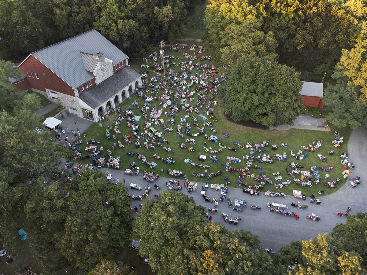 An aerial of the Nissley Vineyards Summer Fest.