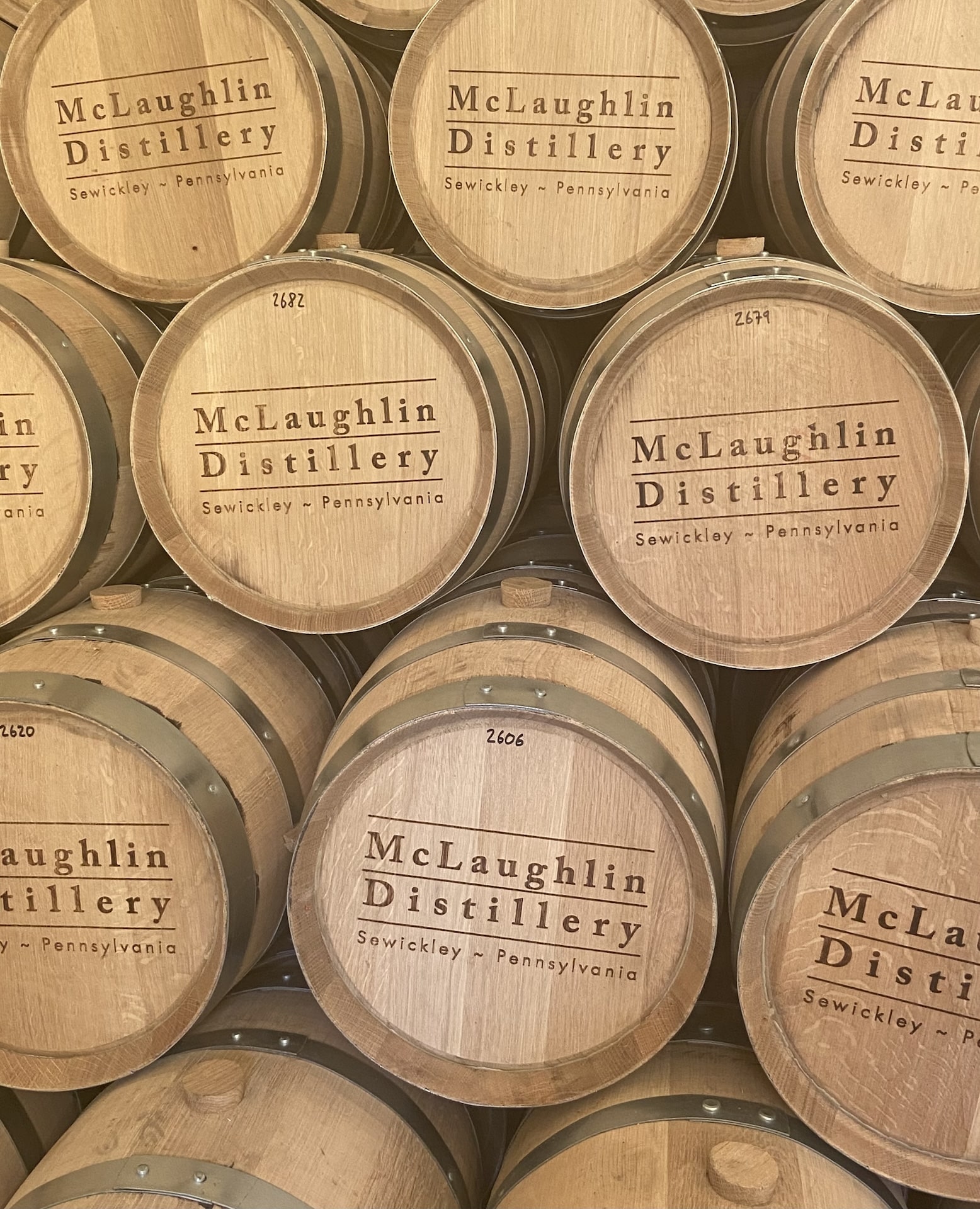 Barrels at McLaughlin Distillery