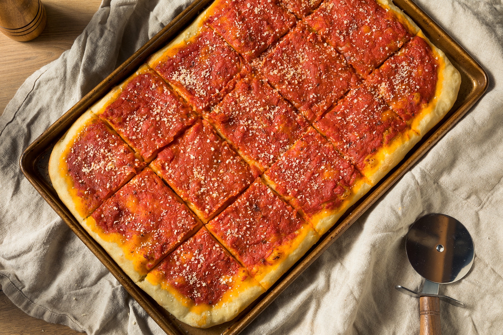 Homemade Philadelphia Tomato PIe with Grated Cheese. 