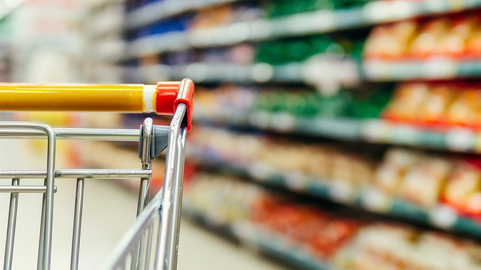 Shopping cart in a supermarket.