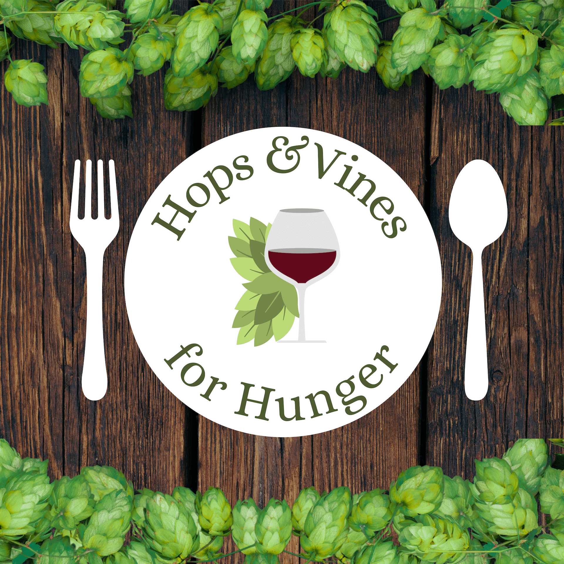 Hops & Vines for Hunger graphic.