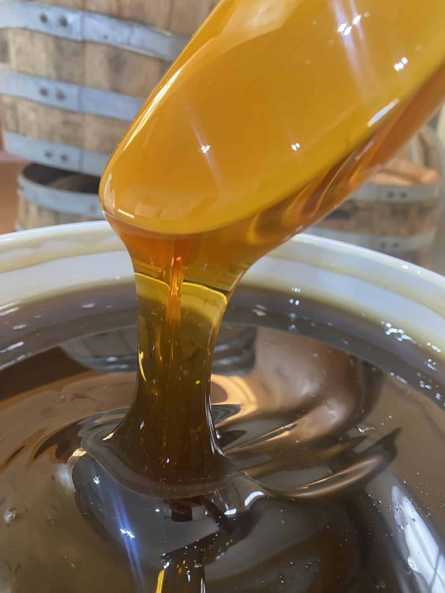 Honey pouring.