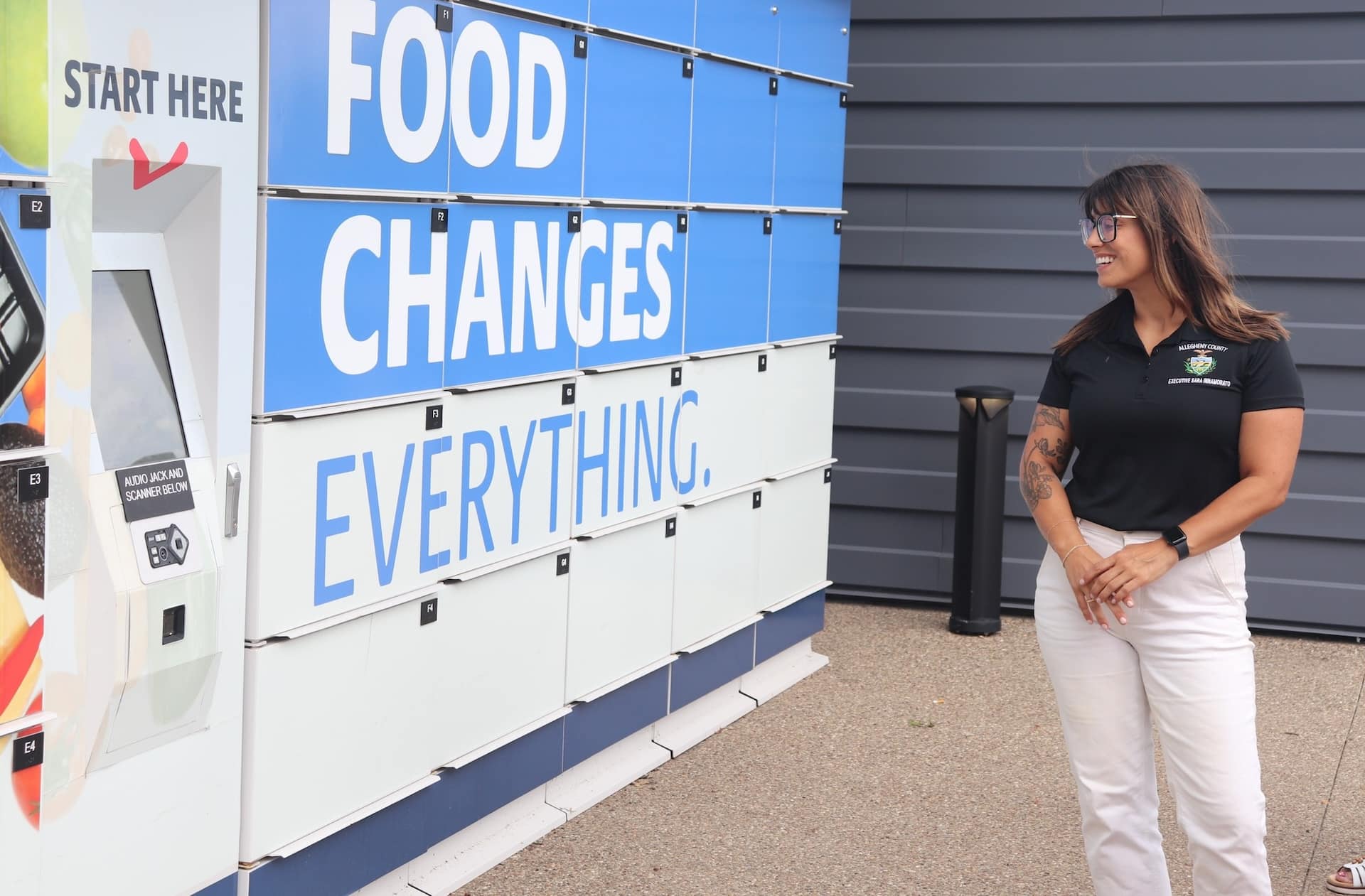 Food storage lockers at Greater Pittsburgh Community Food Bank.