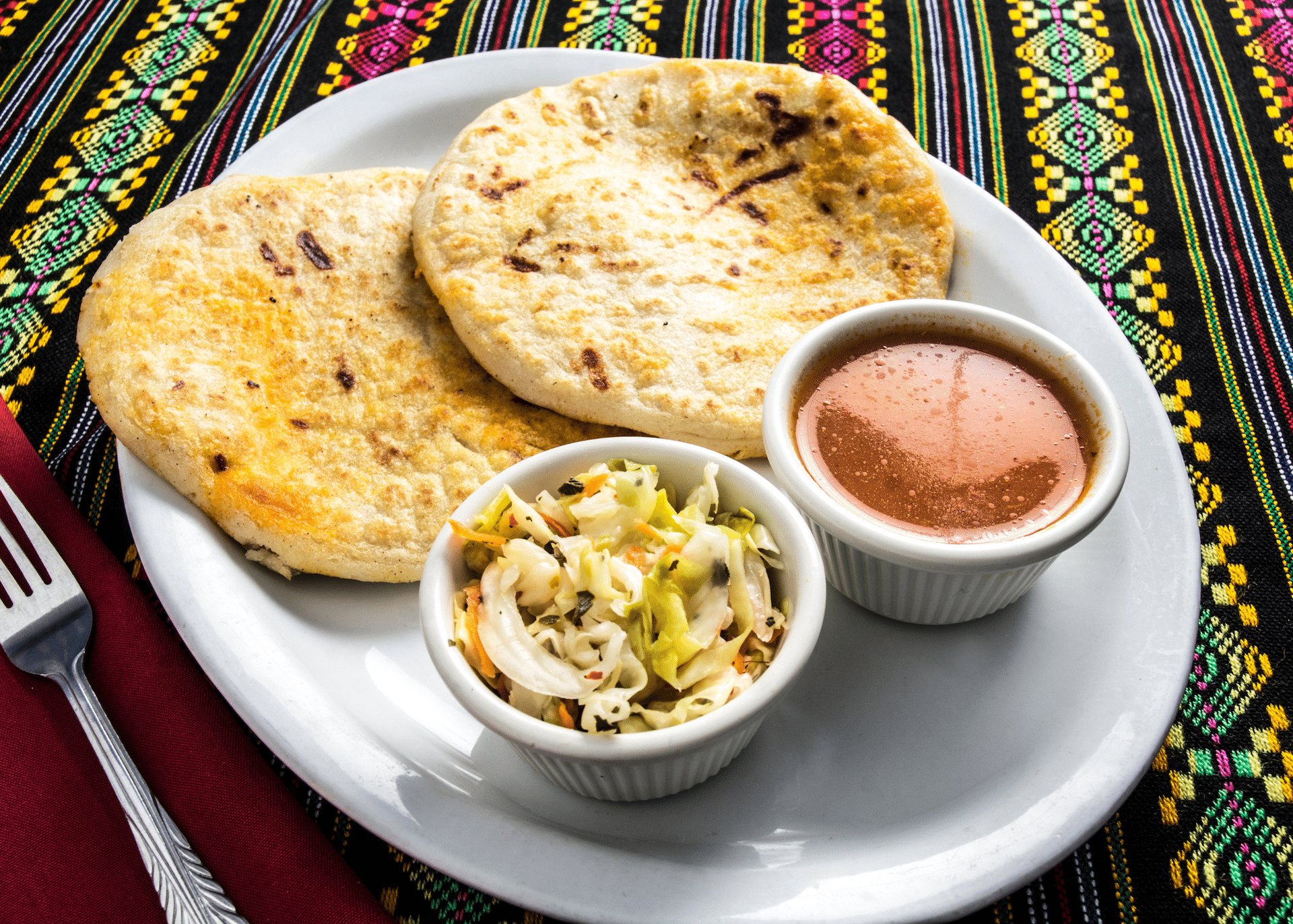 Papusas with slaw.