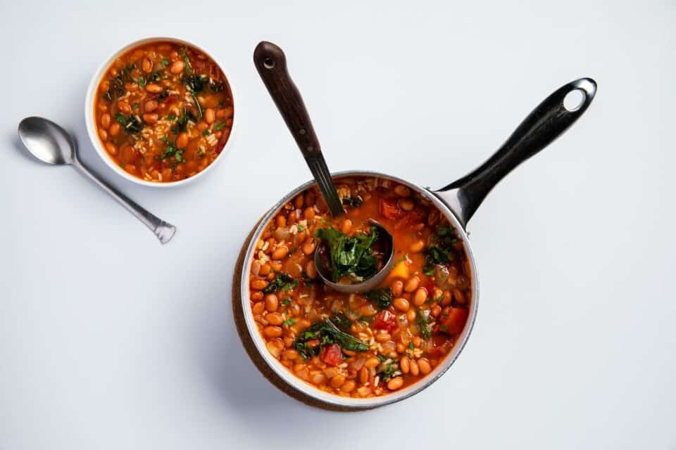 One Pot Pinto Bean and Rice Stew from the Nourish PA series.