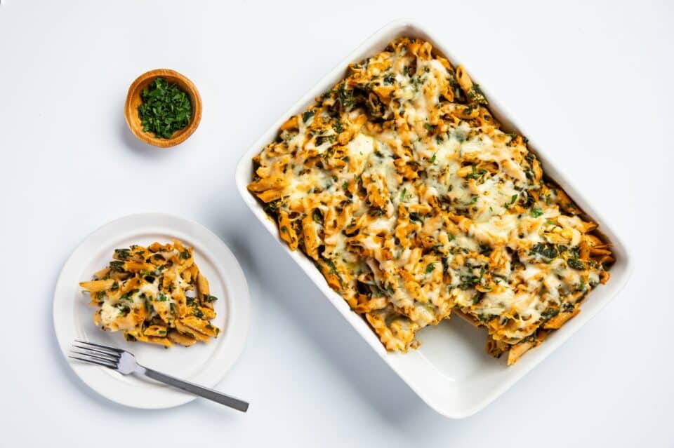 Pumpkin ricotta pasta bake, part of the Nourish PA recipe series.