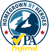 The PA Preferred Homegrown By Heroes logo.