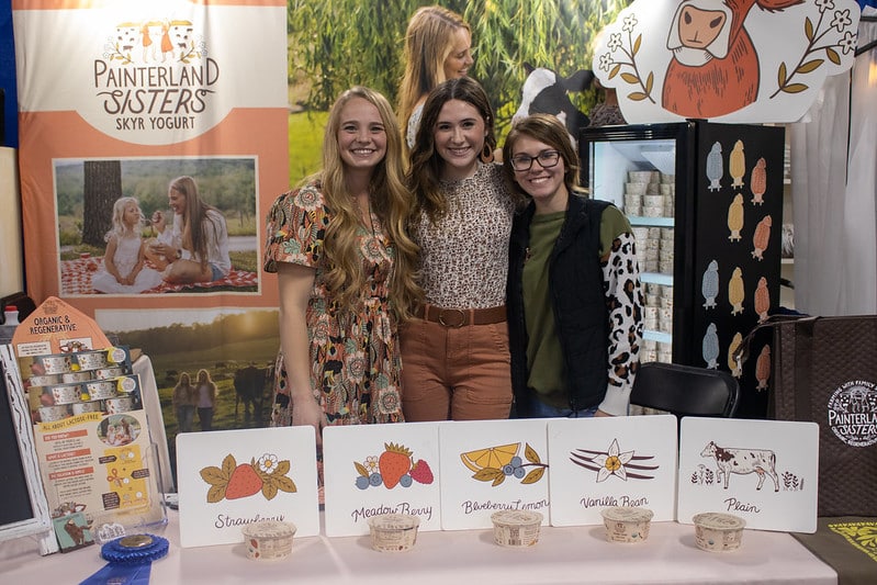 The Painterland Sisters Skyr Yogurt booth at Farm Show.