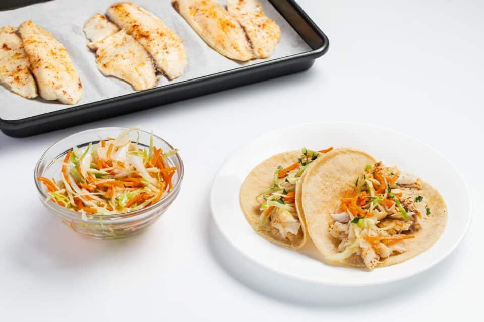 Nourish PA sheet-pan fish tacos.