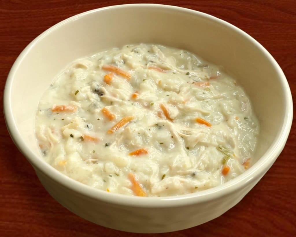 Creamy Chicken and Wild Rice Soup by Adam Weaver Soup Guy in Harrisburg.