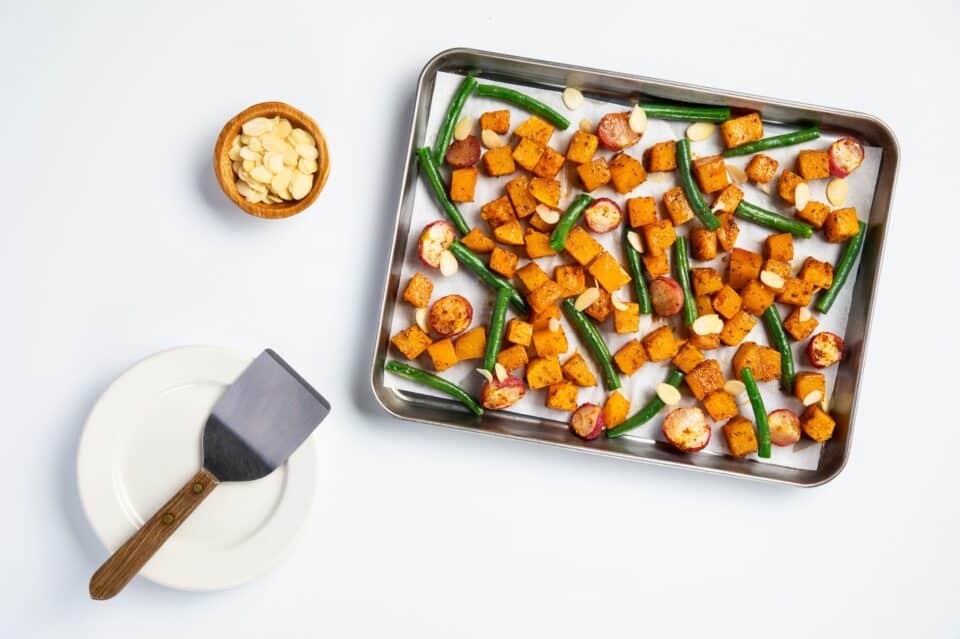 Nourish PA: Sheet pan roasted winter squash and veggies.