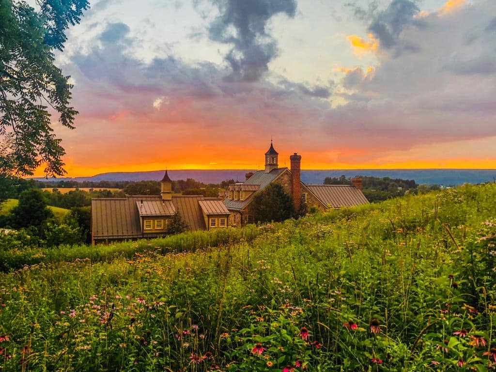 A sunset over Laurel Spring Cidery.