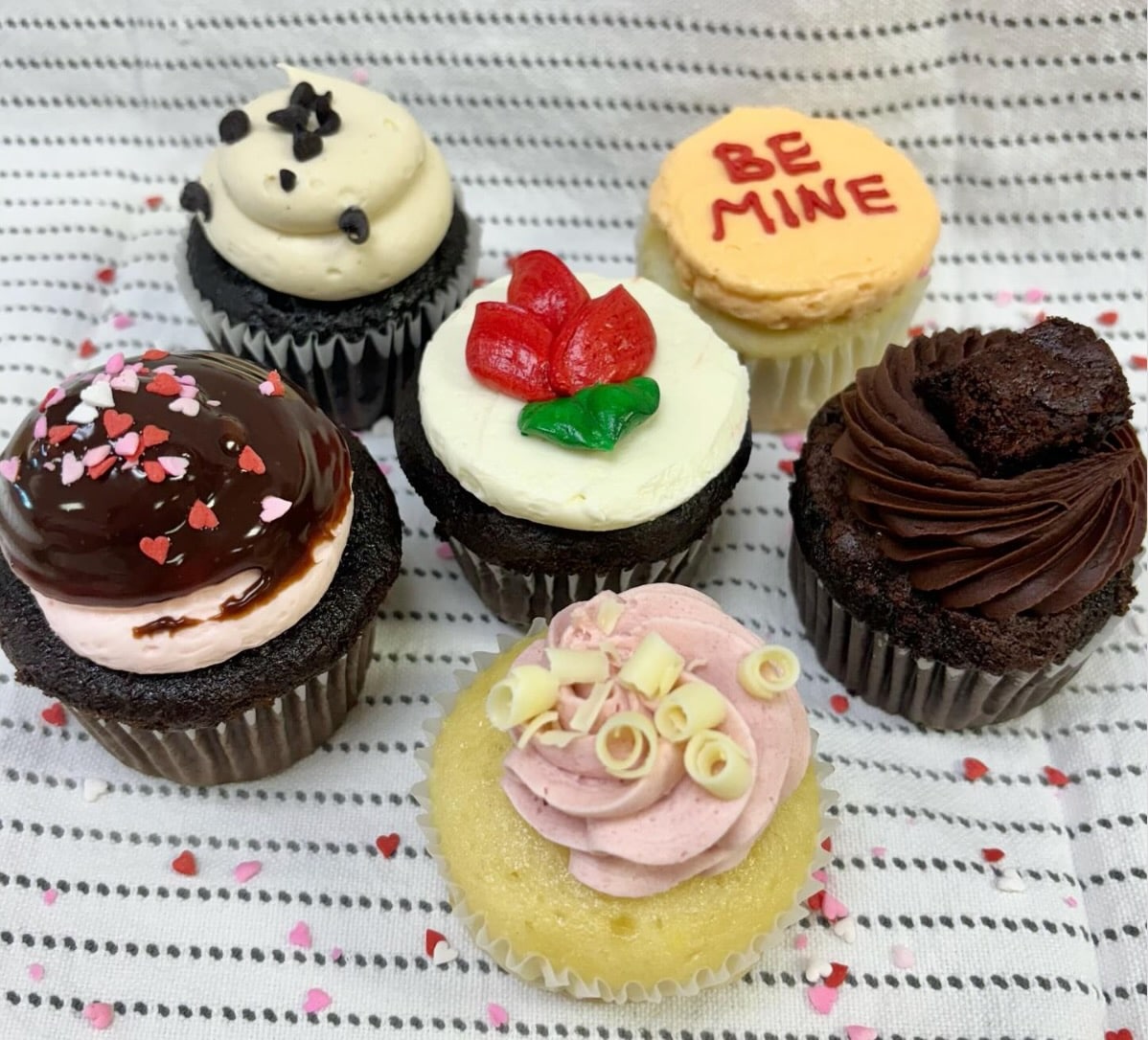 Valentine's Day cupcakes at Rise Bake Shoppe.