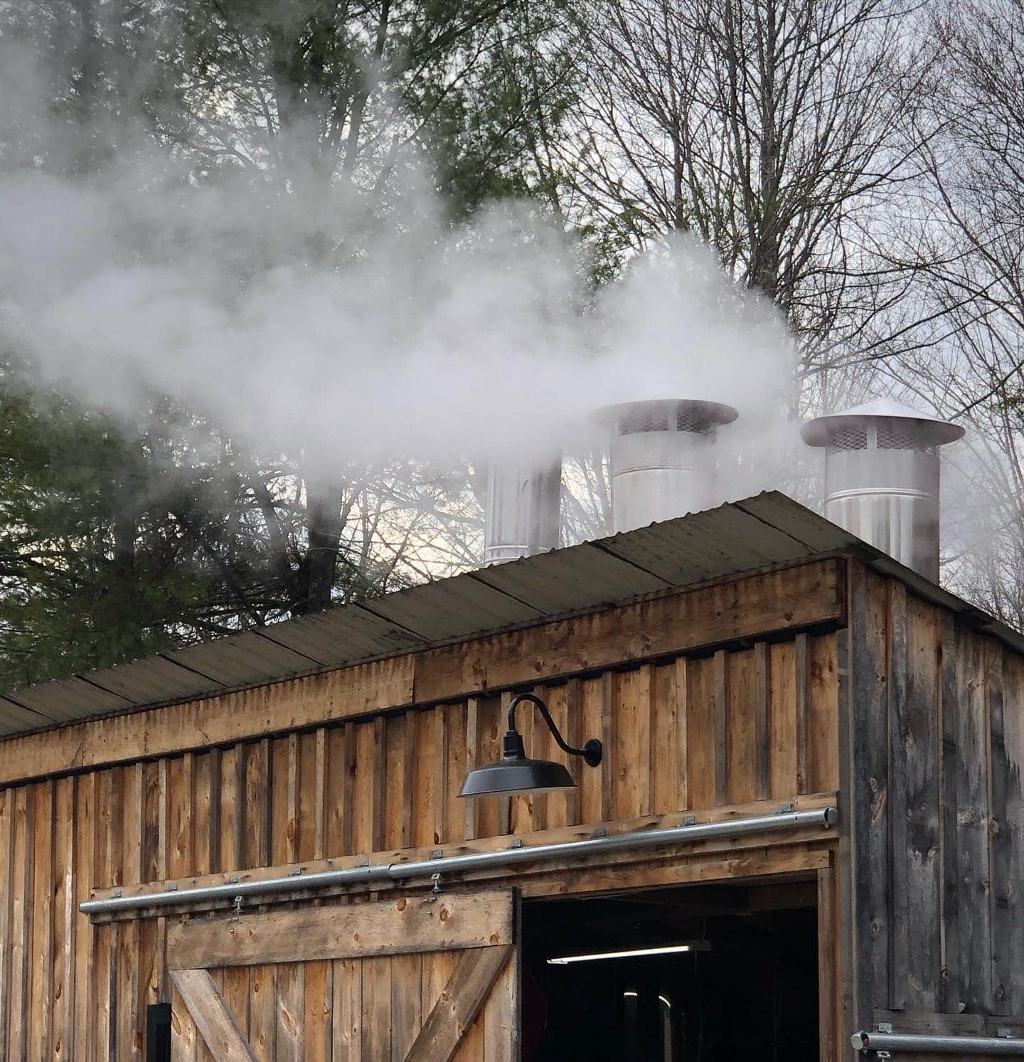 The sugar house at Whiskey Hollow Maple.